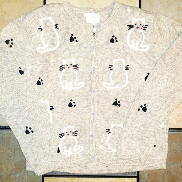 Vintage Sweaters - Vintage Christopher & Banks Cat Sweater